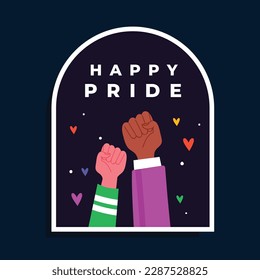 pride month celebration element. happy pride day. celebration and commemoration of lesbian, gay, bisexual, and transgender pride. LGBT Pride Month. vector illustration design. June. Label, sticker.