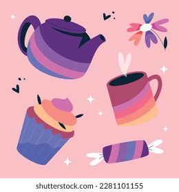 pride month celebration elements. concept. happy pride day. celebration and commemoration of lesbian, gay, bisexual, and transgender pride. LGBT Pride Month. vector illustration. June. Label, sticker.
