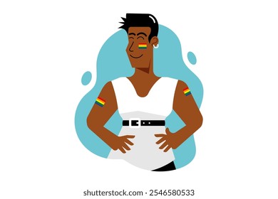 Pride Month celebration festival, Happy gay man adult cartoon, Vector illustration. 