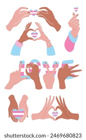 Pride Month Celebration Hand Love Sign Transgender