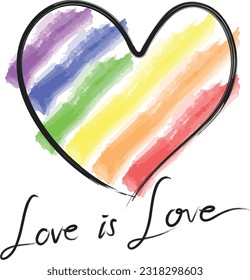 Pride month celebration with love, rainbow heart. (transparent)