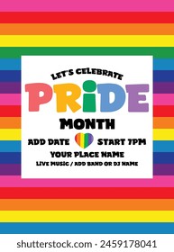 Pride month celebration poster  flyer social media post design
