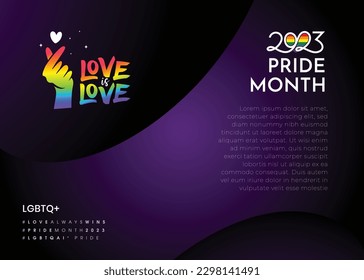 pride month cute love hand gestures. love is love design