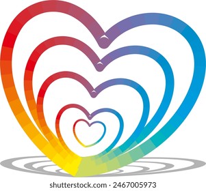 Pride month day icon rainbow heart vector