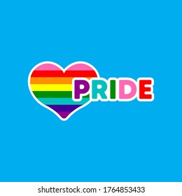 Pride Month Design, love and heart shape pride sticker. Symbol Illustration Design