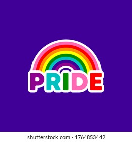 Pride Month Design, rainbow shape pride sticker. Symbol Illustration Design