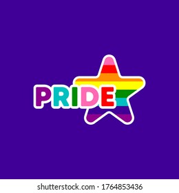 Pride Month Design, star shape pride sticker. Symbol Illustration Design. 
