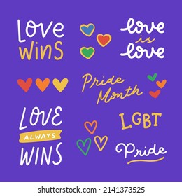 Pride Month Element and Quote Set