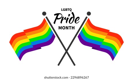 Pride month flag 2023 Symbols with LGBT pride flag or Rainbow colors. LGBT designs isolated on background, Vector illustration EPS 10