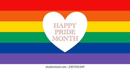 Pride month flag banner poster for social networks.