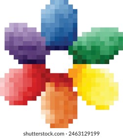 Pride month flower in pixel art