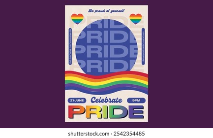 Pride Month Flyer. Vector Illustration