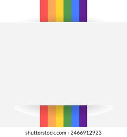 Pride month frame for text, LGBTQ+ flat style symbols with pride flags, gender signs, rainbow,LGBTQ pride community Symbols, Vector illustration EPS 10