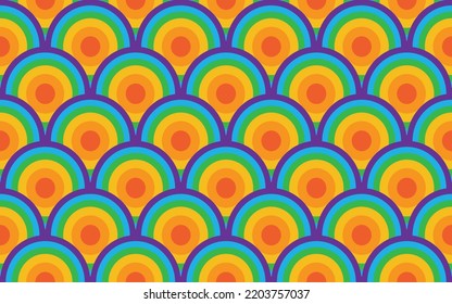 pride month geometric fabric pattern rainbow colorful. curve wave bubble. Ethnic Moroccan pattern. pride pattern. Ethnic Native design. pride geometric pattern design for fabric textile. pillow case.