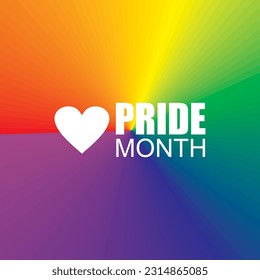 Pride month with Gradient Background with LGBTQ Flag Colours