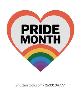 Pride Month Heart-Shaped Graphic Design