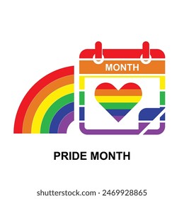 Pride month icon.Happy pride money rainbow colored isolated on background vector illustration.