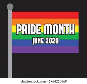 Pride month June 2020 rainbow flag