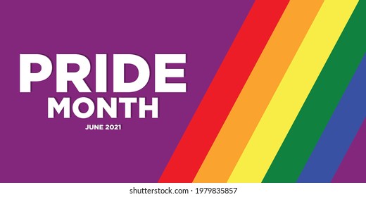 Pride Month June 2021 Banner Poster Stock Vector (Royalty Free ...