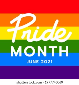 Pride Month at June 2021 LGBT  Symbols . LGBT designs on LGBT pride flag or Rainbow colors background, Vector illustration EPS 10