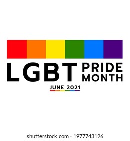 Pride Month at June 2021 LGBT  Symbols with LGBT pride flag or Rainbow colors. LGBT designs isolated on white background, Vector illustration EPS 10