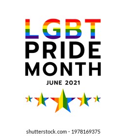 Pride Month at June 2021 LGBT  Symbols with LGBT pride flag or Rainbow colors. LGBT designs isolated on white background, Vector illustration EPS 10