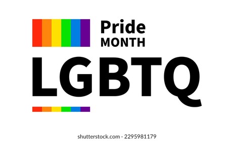 Pride Month at June 2023 LGBTQ  Symbols with LGBTQ pride flag or Rainbow colors. LGBT designs isolated on white background, Vector illustration EPS 10