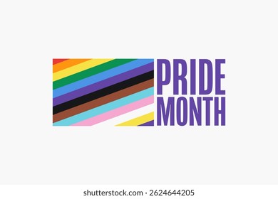 Pride Month. June. Holiday concept. Template for background, banner, card, poster with text. Vector EPS10 illustration