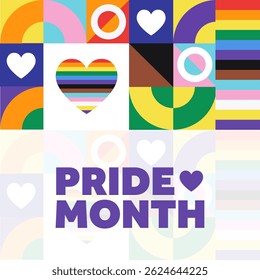 Pride Month. June. Holiday concept. Template for background, banner, card, poster with text. Vector EPS10 illustration
