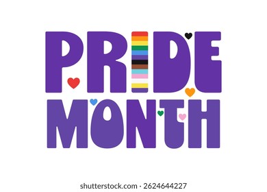 Pride Month. June. Holiday concept. Template for background, banner, card, poster with text. Vector EPS10 illustration