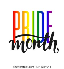 Pride month lettering . Vector illustration.