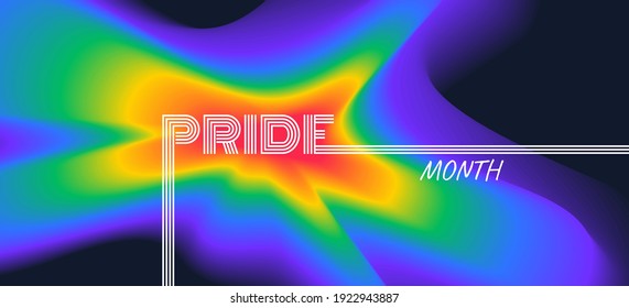 pride month lgbt banner design and abstract colorful liquid shapes vector illustration