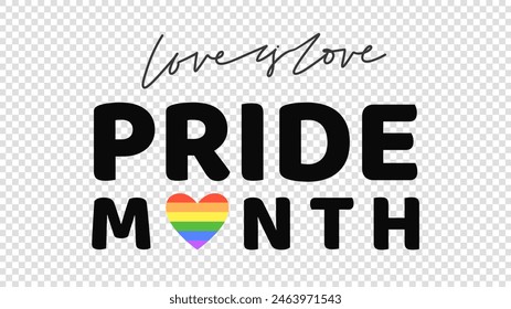 Pride month , LGBT flat style symbols with pride flags, gender signs, retro rainbow, LGBT pride community Symbols,isolated on a transparent background , illustration Vector EPS 10