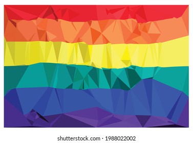 Pride Month LGBT Gay Lesbian Ace Gender Queer Love Equality Freedom Celebration Flag Vector Low Poly