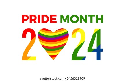Pride Month lgbt vector illustration. Rainbow bisexual concept vector template for banner, card, background.