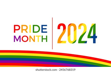 Pride Month lgbt vector illustration. Rainbow bisexual concept vector template for banner, card, background.