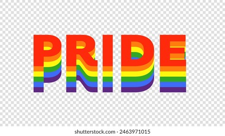Pride month ,LGBTQ+ pride flag in vector format. Rainbow flag, isolated on a transparent background , illustration Vector EPS 10