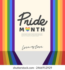 Pride month, LGBTQ+ flat style symbols with pride flags, gender signs, rainbow,LGBTQ pride community Symbols, Vector illustration EPS 10