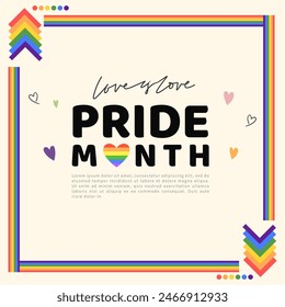 Pride month, LGBTQ+ flat style symbols with pride flags, gender signs, rainbow,LGBTQ pride community Symbols, Vector illustration EPS 10