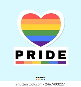 Símbolos de estilo plano LGBTQ+ del mes del orgullo con banderas del orgullo, signos de género, arco iris, comunidad del orgullo LGBTQ Símbolos, Ilustración vectorial EPS 10