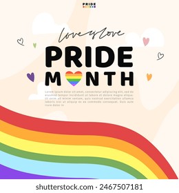 Pride Monat, LGBTQ+ Flat Style Symbole mit Pride Flags, Gender Zeichen, Regenbogen, LGBTQ Pride Community Symbole, Vektorillustration EPS 10