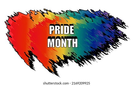 Pride month logo card rainbow spectrum graphic resources isolated transparent background png