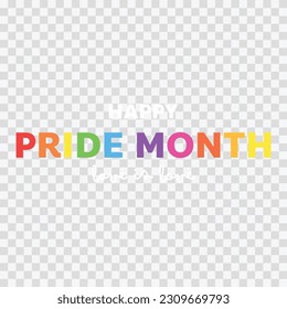Pride Month logo ,isolated on a transparent background , illustration Vector EPS 10