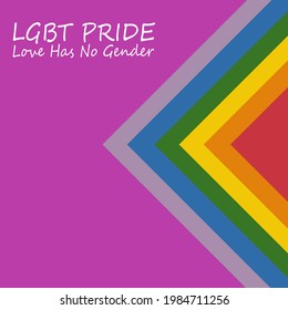 Pride month logo with rainbow flag. Pride symbol with heart, LGBT, sexual minorities, gays and lesbians. Love is love. Vector Illustration