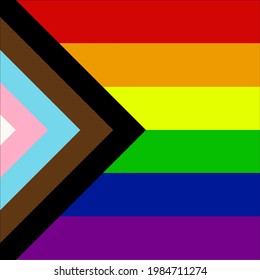 Logo del mes del Orgullo con bandera arcoíris. Símbolo de orgullo con corazón, LGBT, minorías sexuales, gays y lesbianas. El amor es amor. Ilustración vectorial