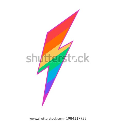 Pride month logo with rainbow flag. Pride symbol with heart, LGBT, sexual minorities, gays and lesbians. Love is love. Vector Illustration