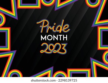 pride month modern abstract colorful banner design.