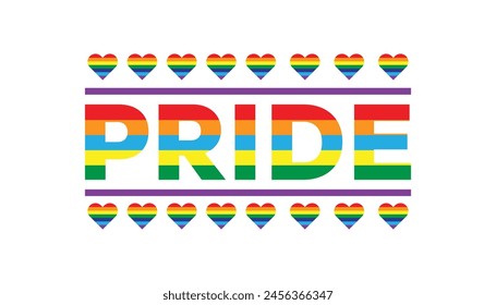 Pride Month observed every year in June. Template for background, banner, card, poster with text inscription.
