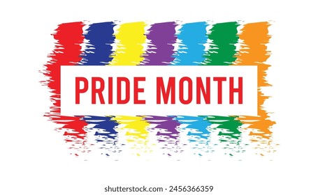 Pride Month observed every year in June. Template for background, banner, card, poster with text inscription.