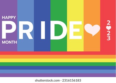 Pride month on rainbow background ,Vector Pride mont 